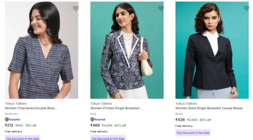Image of Tokyo Talkies Blazers, Waistcoats And Suits @ Up to 83% Discount
