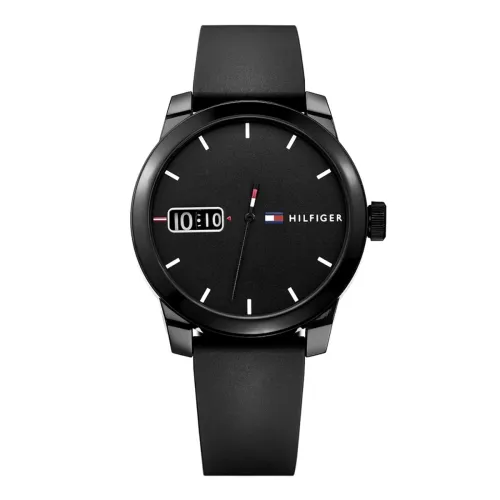 Image of Tommy Hilfiger Quartz Analog Black Dial Silicone Strap Watch