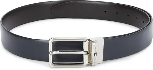 Image of TOMMY HILFIGER Men Casual Black Genuine Leather Reversible Belt