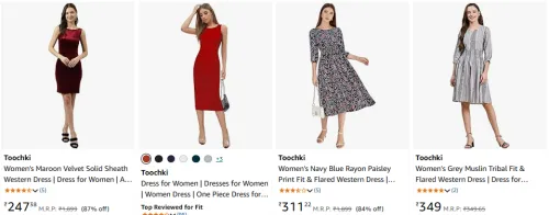 Image of Toochki Women's Western Dress Starting at ₹247