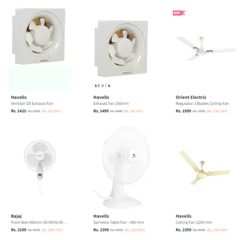 Image of Top Branded Fans @ Up to 51% Discount + Extra 20% Coupon Discount