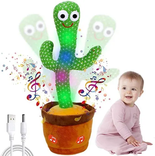 Image of totoy Toy Talking Plant Plush Voice Repeat, Recording 120+ Song (Green)