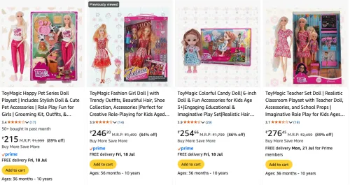 Image of ToyMagic Dolls for Kids at minimum 70% Discount