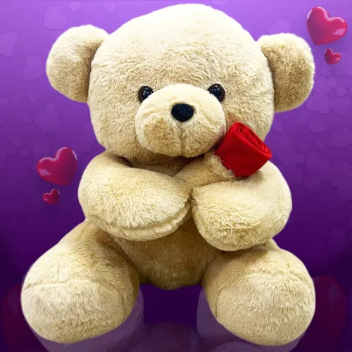 Image of ToyMagic Teddy Bear with Rose - 55 cm