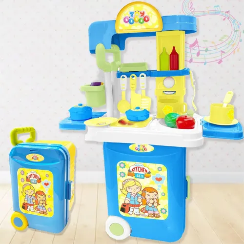 Image of ToyMagic Trolley Kitchen Set with Light & Sound