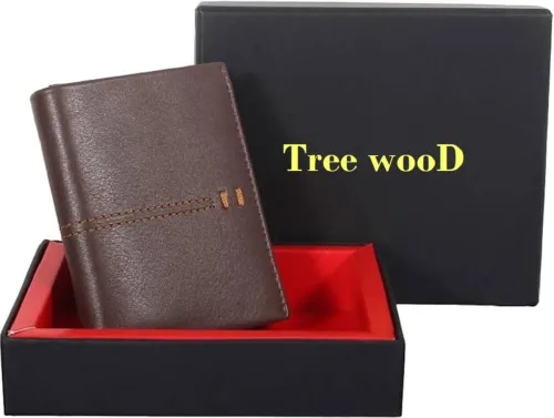 Image of Tree Wood Men Trendy, Formal Wallet - Mini (7 Card Slots)