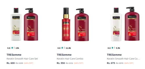 Image of TRESemme Keratin Smooth Shampoo Conditioner Minimum 60% Discount