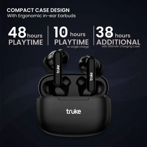 Image of truke Airbuds Lite Quad Mic ENC 48Hrs Battery Gaming Mode Bluetooth