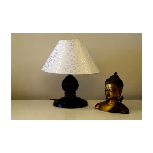 Image of tu casa Cylindrical Mangowood Table Lamp for Home Decoration