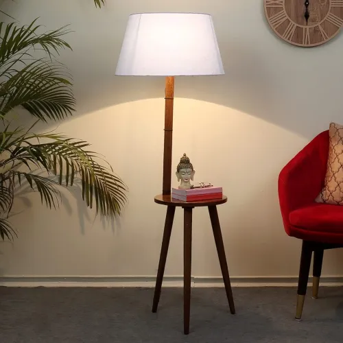 Image of Tu Casa Floor Lamps with Mango Wood Base
