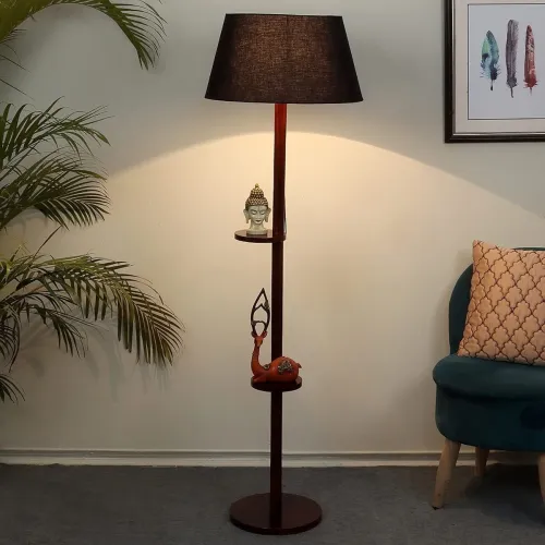 Image of tu casa Floor Lamps with Mango Wood Base for Home Décor