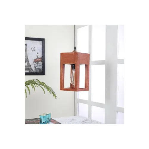 Image of tu casa Hanging Lamps with Mango Wooden Base Height 80cm