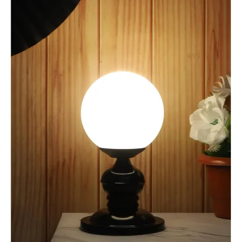 Image of Tu Casa Metal Table Lamp with Glass Shade, 10