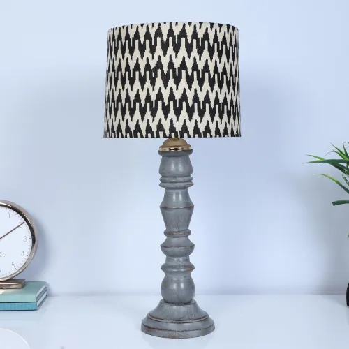 Image of tu casa Rustic Grey Mangowood Table Lamp