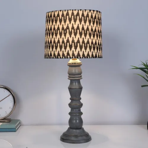 Image of tu casa Rustic Grey Mangowood Table Lamp