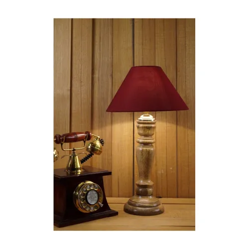 Image of tu casa Wooden Table Lamp Home Decor Items for Living Room