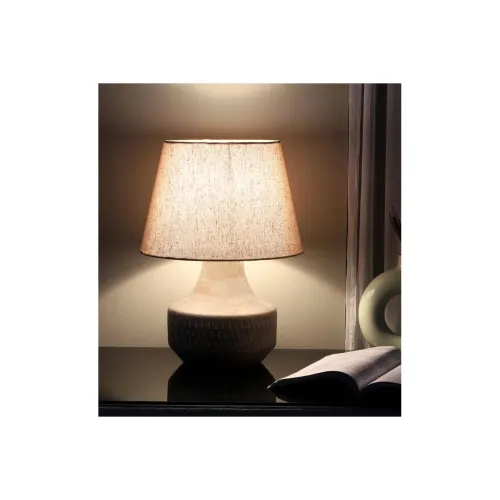 Image of tu casa Wooden Table Lamps with Off-White Jute Shade for Home Décor