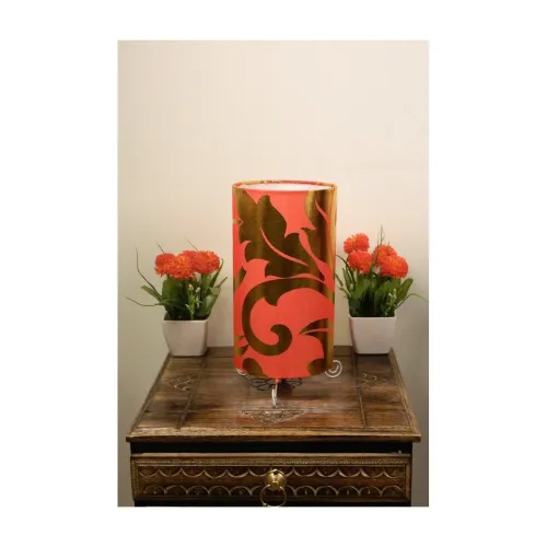 Image of Tucasa Printed Classic Circular Drum Table Lamp