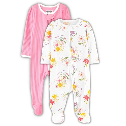 Image of TuddyBuddy Cotton Printed Full Sleeves Zipper Sleepsuit