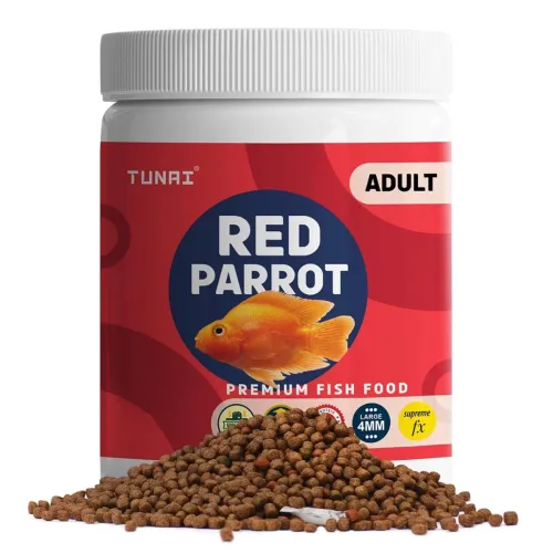 Image of TUNAI Supreme Red Parrot Fish Food, 100g.