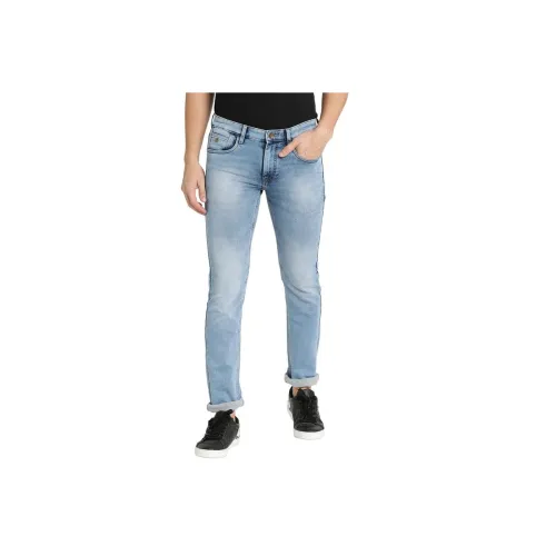 Image of Turtle Men Blue Narrow Fit Solid Jeans