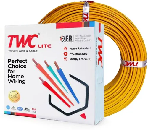 Image of TWC Lite Single Core 2.5 sqmm Yellow 90 meter Electrical Wire