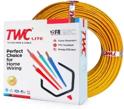 TWC Lite Single Core 2.5 sqmm Yellow 90 meter Electrical Wire