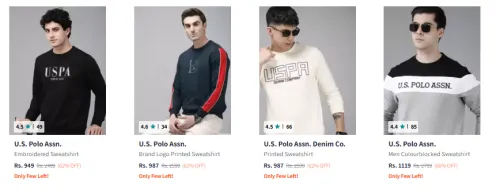 Image of U.S. Polo Assn. Brand Logo Embroidered Sweatshirt up to @ ₹62% Discount