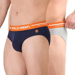 U.S. POLO ASSN. Men Cotton Stretch Briefs - Pack of 2