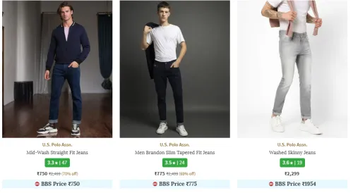 Image of U.S. POLO ASSN. Men Fashion Jeans up to 80% Discount 