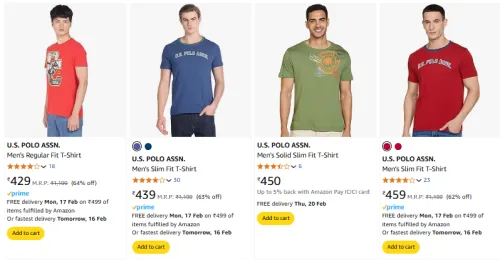 Image of U.S. POLO ASSN. Men's T-shirt Minimum 60% Discount