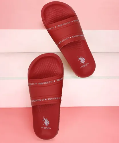 Image of U.S. POLO ASSN.  Men Slides  (Red , 10)