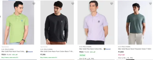 Image of U.S. POLO ASSN Men T-Shirt upto 45% Discount