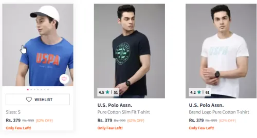Image of U.S. Polo Assn. Men T-shirt Starting @ ₹379