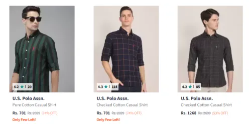 Image of U.S. Polo Assn.Striped Casual Shirt @ Flat 74% Discount | Start ₹701