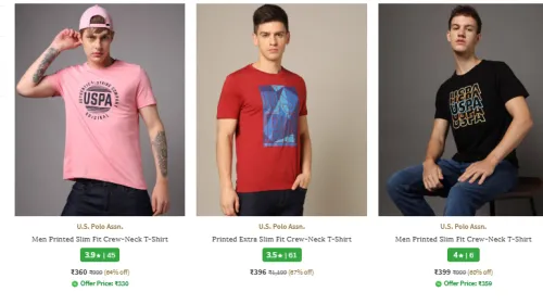 Image of U.S. POLO ASSN Men Fashion T-shirt Minimum 60% Discount