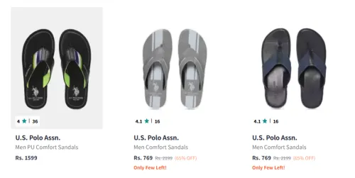 Image of U.s Polo Men Flip Flop Minimum 60% Discount