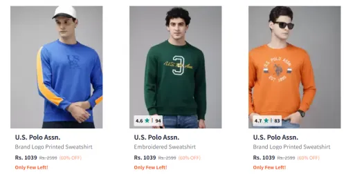 Image of U.S Polo Men Swestshirt Minimum 60% Discount