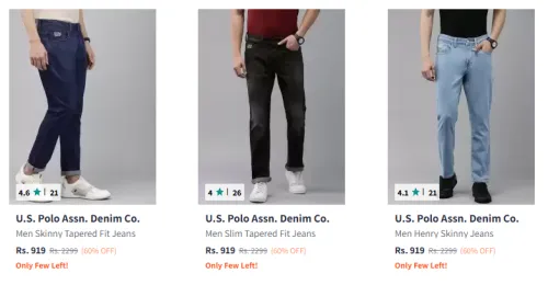 Image of U.S. Polo Assn. Men's Denim Co. Jeans at Minimum 60% Discount