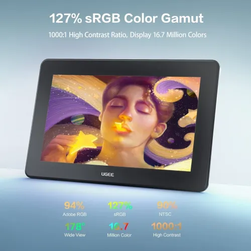Image of UGEE U1200 Graphic Drawing Pen Tablet Monitor with Screen,127% sRGB Anti-Glare