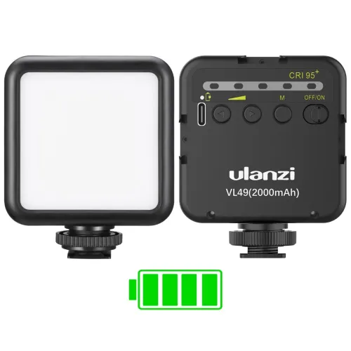 Image of ULANZI VL49 2000mAh LED Video Light with 3 Cold Shoe Mounts