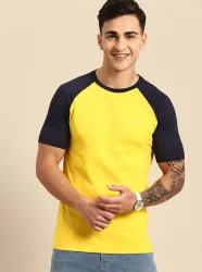 United Colors of Benetton Men Cotton Yellow T-Shirt