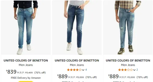 Image of UNITED COLORS OF BENETTON Men Jeans up to 80% discount