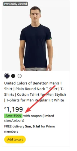 Image of United Colors of Benetton Men's T Shirt at ₹699
