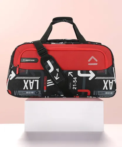 Image of Uppercase  44 L Hand Duffel Bag - JFK 56cm Duffle Bag 44L Bag for Men & Women PVC Pocket Inside - Red - Large Capacity