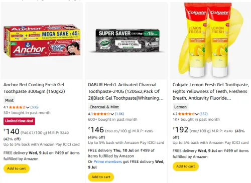 Image of Upto 55% Off on Branded Toothpaste