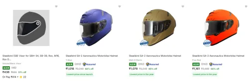 Image of upto 68% off on Steelbird Helmets