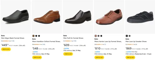 Image of upto 71% off on bata shoes 