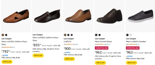 Image of upto 72% off on Lee cooper men's formal shoes