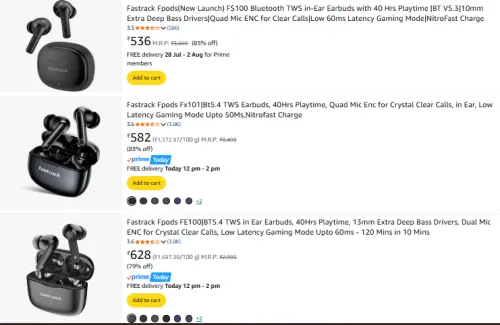 Image of upto 85% off on Fastrack earbuds 